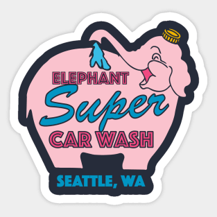 Pink Elephant Car Wash Sticker